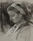Daniel Gerhartz, Milkmaid, Charcoal