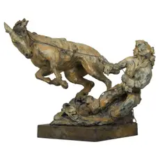 Sherry Sander, Untitled (Cowgirl roping horse), Bronze, cast 6/35