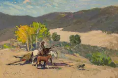 Raphael Lillywhite, Untitled (Indian Madonna on horseback), Oil on board