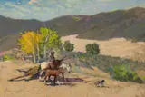 Raphael Lillywhite, Untitled (Indian Madonna on horseback), Oil on board