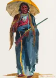 Gary Carter, Parasol War Bonnet (aka Umbrella Shade), Gouache