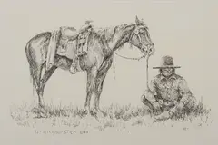 Olaf Wieghorst, A Much Needed Response, Pen & Ink