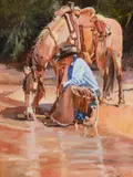 Tom Dorr, Finally Getting a Drink, Oil on canvas
