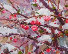 Mark Daily, Spring, Snow, Oil on board