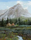 Thomas de Decker, Mountain Valley, Oil on board