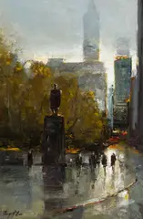 Danny McCaw, Central Park South, Oil on canvas mounted to board