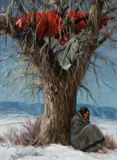 Harvey Johnson, Untitled (Winter shelter), Oil on board
