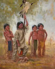Glen Hopkinson, Watching the Warriors, Oil on canvas