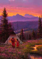 Dustin Lyon, Firewood Meadow, Oil on canvas