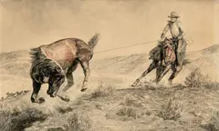 William R. James, His Rambling Trail had Covered Thousands of Miles of Range Land, Mixed Media