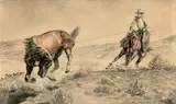 William R. James, His Rambling Trail had Covered Thousands of Miles of Range Land, Mixed Media