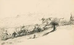 William R. James, Curly Bill and His Buccaneers, Pen & Ink