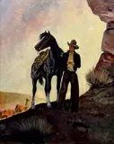 William R. James, Smoky and Clint, Oil on canvas