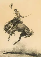 William R. James, Bucking Horse, Graphite