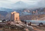 Carl Oscar Borg, Spanish Conquistadors, Gouache