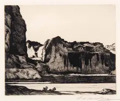 Cliffs of de Chelly by Carl Oscar Borg, Etching, sold Apr 2026