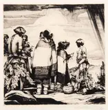 Carl Oscar Borg, The Niman Kachinas, Etching