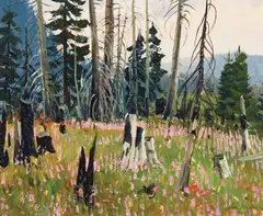 John Clymer, Fireweed, Oil on board