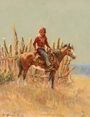 Olaf Wieghorst, Navajo Buck, Oil on board