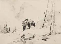 Carl Rungius, Lord of the Canyon, Etching