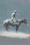 Olaf Wieghorst, Cowboy in Blizzard, Mixed Media