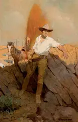 Protecting the Derricks by George Giguere, Oil on canvas, sold Apr 2026
