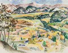 Joseph Bakos, Above The Ranch, Watercolor