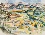 Joseph Bakos, Above The Ranch, Watercolor