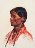 Bert Geer Phillips, Portrait of a Indian, Oil on paper