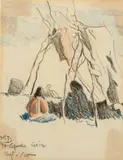 Maynard Dixon, Fort Apache, Colored pencil