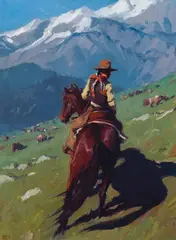 Mark Maggiori, Up In the Mountains, Oil on canvas mounted to board