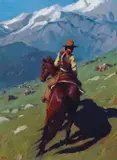 Mark Maggiori, Up In the Mountains, Oil on canvas mounted to board