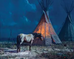 Martin Grelle, Night Glow, Oil on canvas