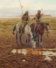 Tom Lovell, Buffalo Tea, Oil on canvas