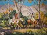 Tim Solliday, Taos Travelers, Oil on canvas