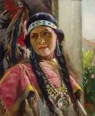 Julius Rolshoven, Indian Maiden, Oil on canvas