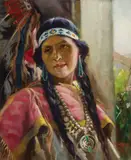 Julius Rolshoven, Indian Maiden, Oil on canvas