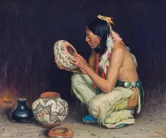 E. Irving Couse, The Master Potter, Oil on canvas