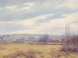 Joseph Henry Sharp, Custer Battlefield, Oil on canvas