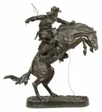 The Broncho Buster by Frederic Remington, Bronze, Lifetime cast No. 56., sold Apr 2026