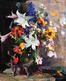 Nicolai Fechin, Still Life, Floral, Oil on canvas