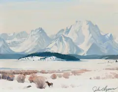 John Clymer, Jackson Lake, Oil on board