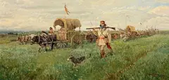 John Clymer, The Métis Brigade, Oil on canvas