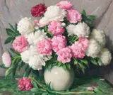 Joseph Henry Sharp, Peonies, Oil on canvas