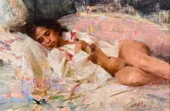 Richard Schmid, The Fainting Couch, Oil on linen on board