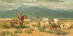 Robert Lougheed, Open Range Encounter, Oil on canvas