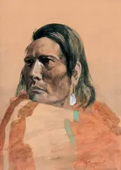 Olaf Carl Seltzer, Red Robe, Mixed Media