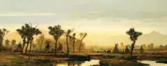 Michael Coleman, Dust on the Milk River, Oil on board