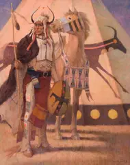 The Coup Stick by Kenneth Riley, Oil on canvas, sold Apr 2026