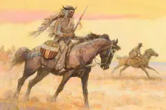 Kicking up Dust by Kenneth Riley, Acrylic on board, sold Apr 2026